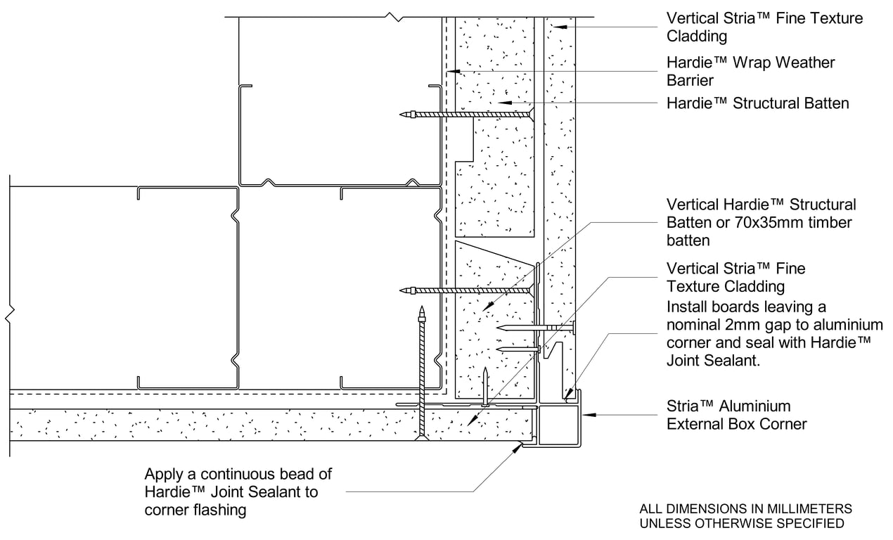 Navigate to STRIA FT Steel CFFC External Corner Between Vertical And Horizontally Oriented Boards
