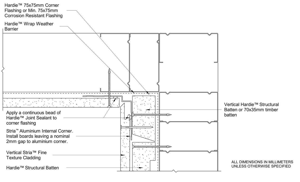 Navigate to STRIA FT Steel CFFC Internal Corner Between Vertical And Horizontally Oriented Boards
