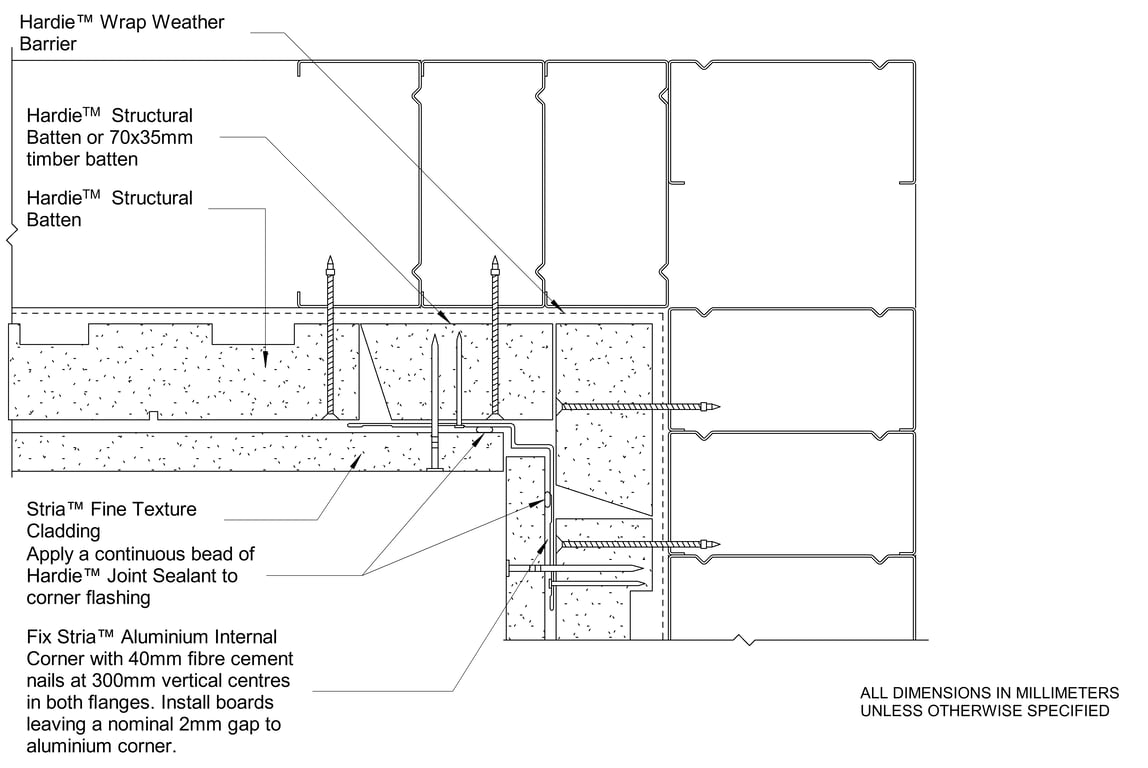 Navigate to STRIA FT Steel CFFC Internal Corner With Castellated Batten