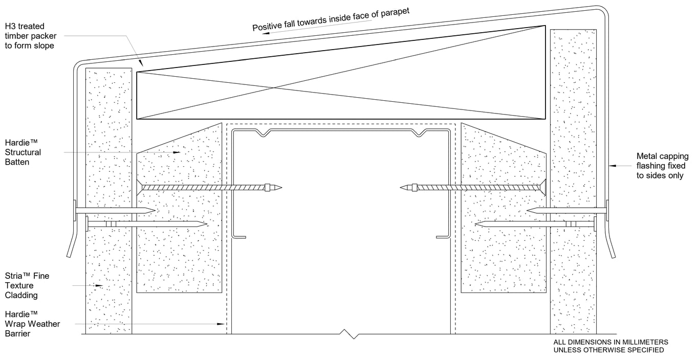 Navigate to STRIA FT Steel CFFC Parapet Detail With Castellated Batten
