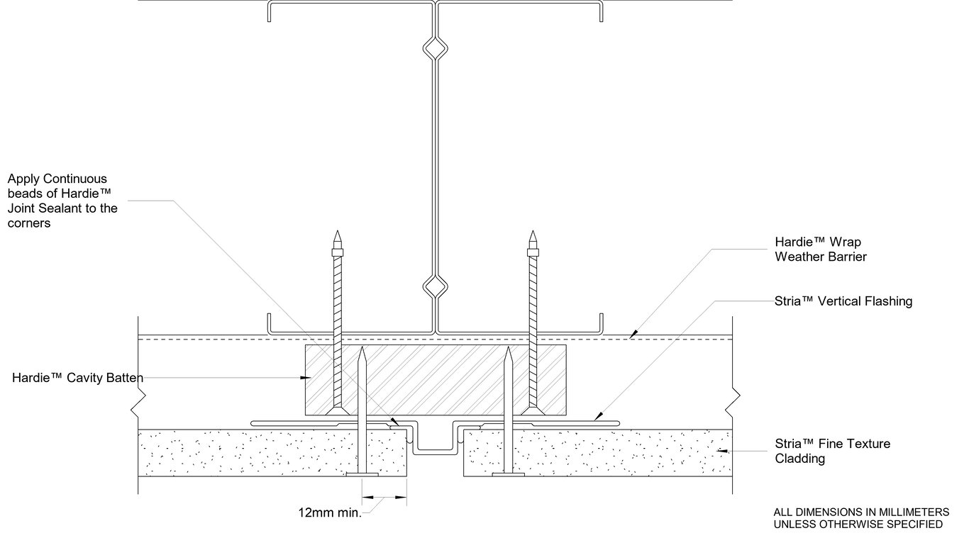 Navigate to STRIA FT Steel CFFC Vertical Joint Using STRIA Vertical Flashing Stop