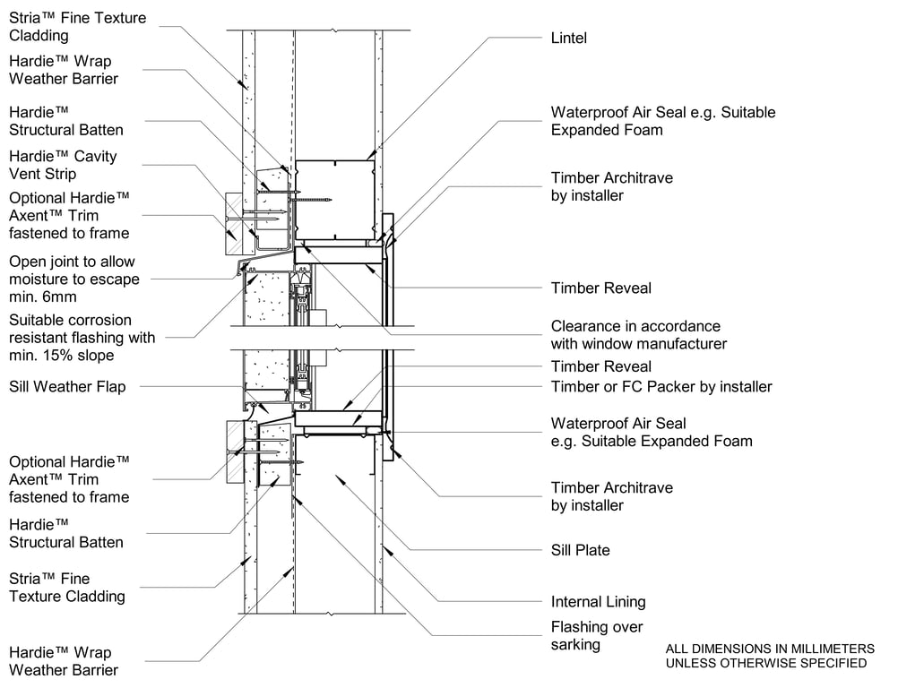 Navigate to STRIA FT Steel CFFC Window Head And Sill - Trim With Castellated Batten