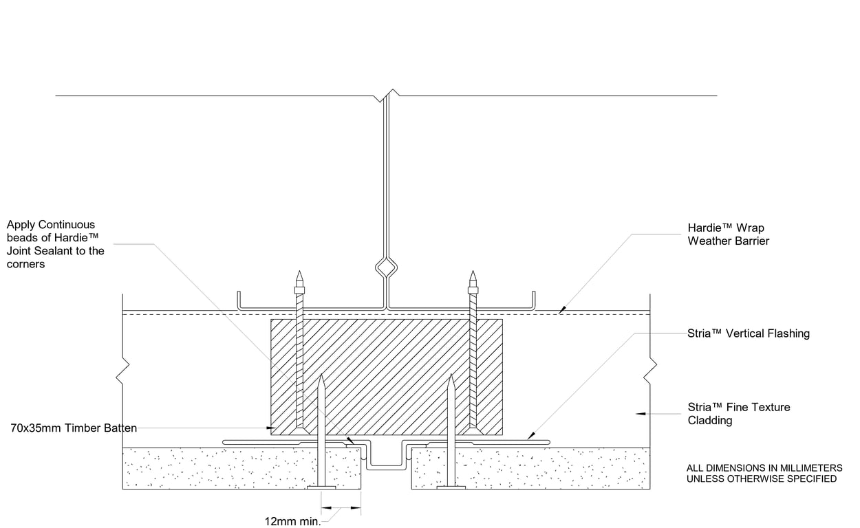 Navigate to STRIA FT Steel CFTB Vertical Joint Using STRIA Vertical Flashing Stop
