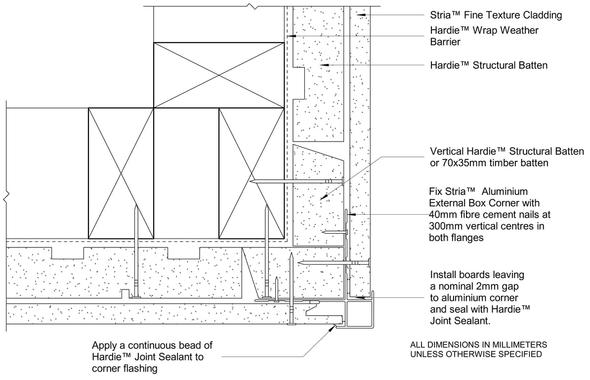 Navigate to STRIA FT Timber CFFC External Box Corner With Castellated Batten