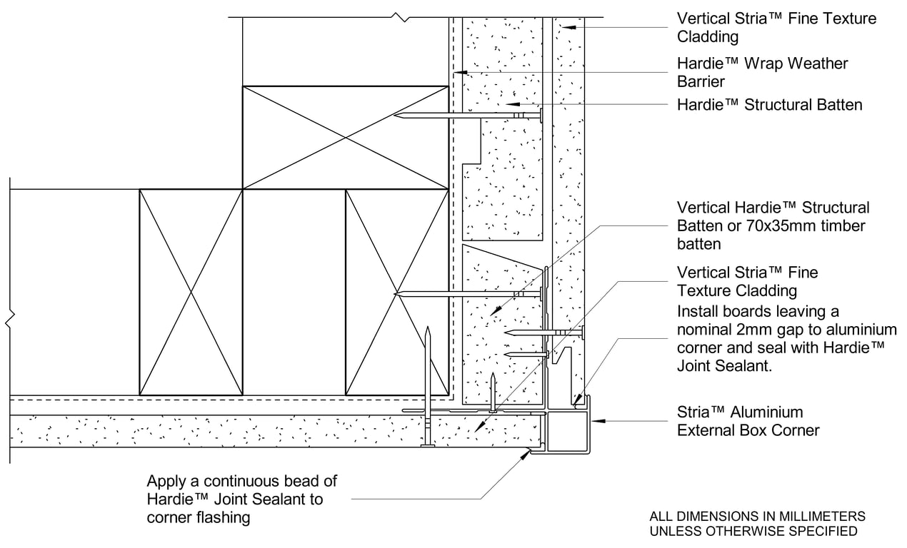 Navigate to STRIA FT Timber CFFC External Corner Between Vertical And Horizontally Oriented Boards