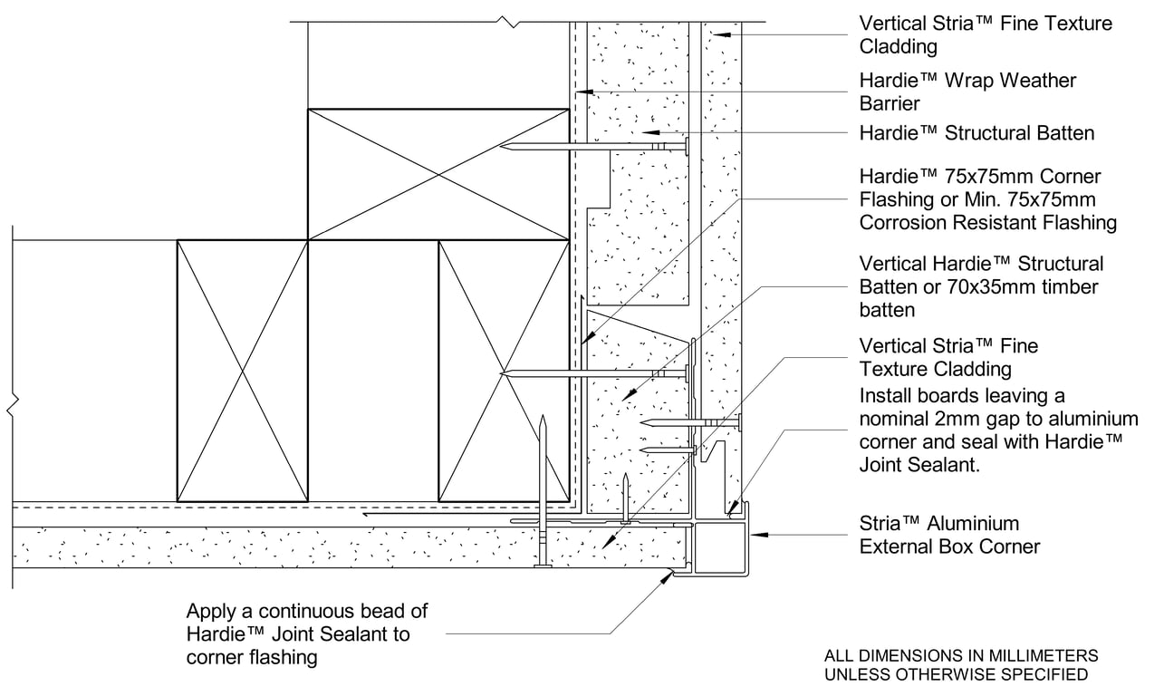 Navigate to STRIA FT Timber CFTB External Corner Between Vertical And Horizontally Oriented Boards