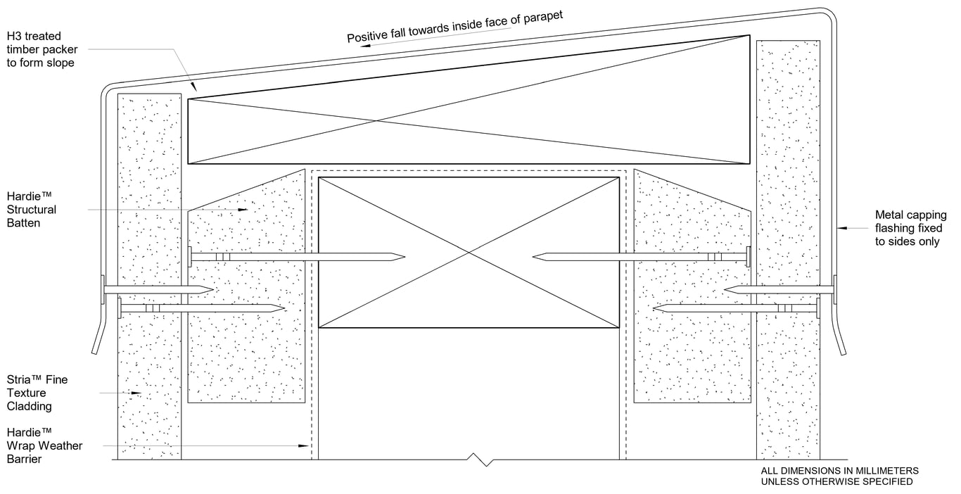Navigate to STRIA FT Timber CFTB Parapet Detail With Castellated Batten