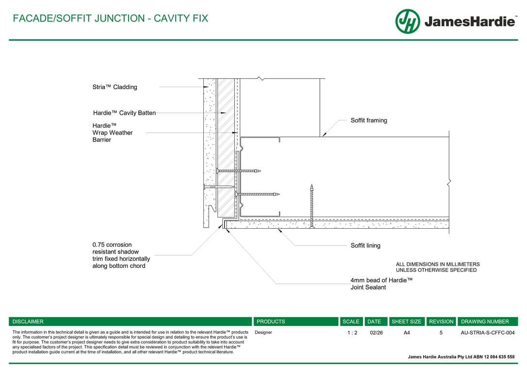 AU-STRIA-S-CFFC-004 - FACADE-SOFFIT JUNCTION - CAVITY FIX