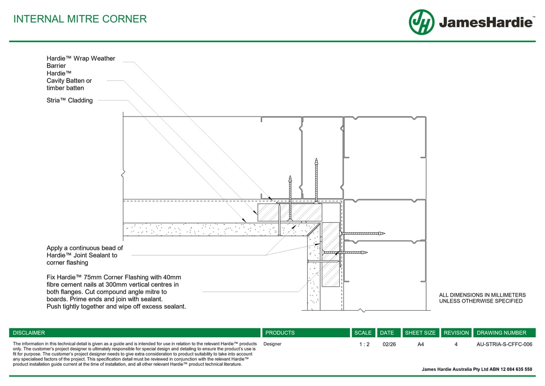 AU-STRIA-S-CFFC-006 - INTERNAL MITRE CORNER