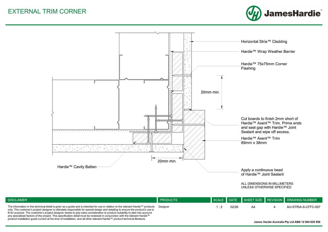 AU-STRIA-S-CFFC-007 - EXTERNAL TRIM CORNER