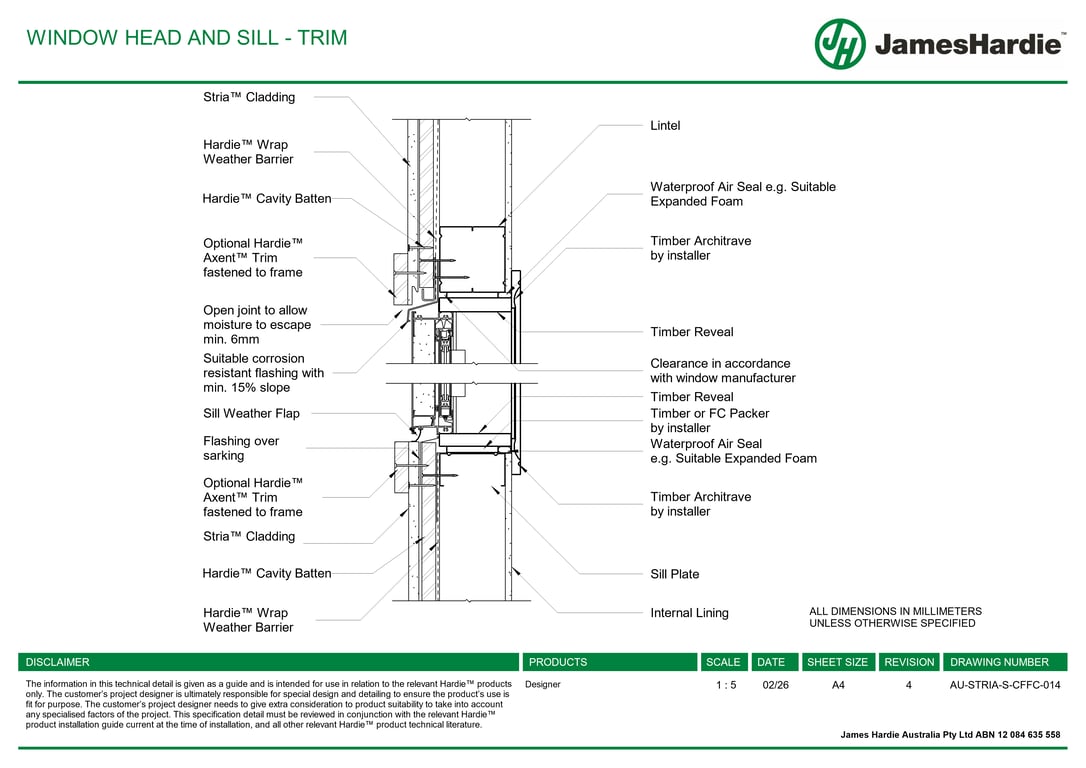Navigate to AU-STRIA-S-CFFC-014 - WINDOW HEAD AND SILL - TRIM