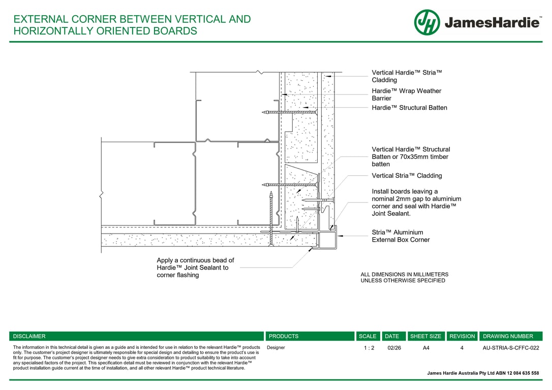 Navigate to AU-STRIA-S-CFFC-022 - EXTERNAL CORNER BETWEEN VERTICAL AND HORIZONTALLY ORIENTED BOARDS