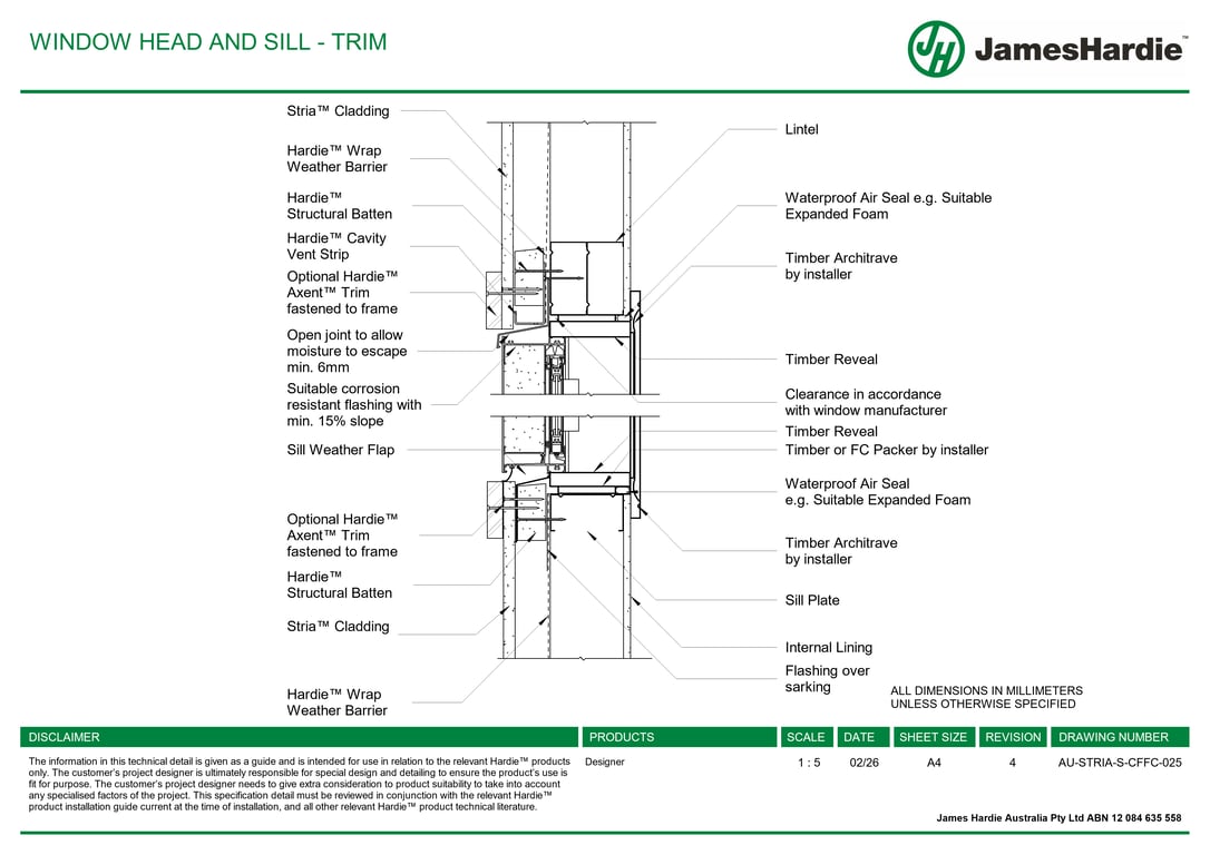 Navigate to AU-STRIA-S-CFFC-025 - WINDOW HEAD AND SILL - TRIM