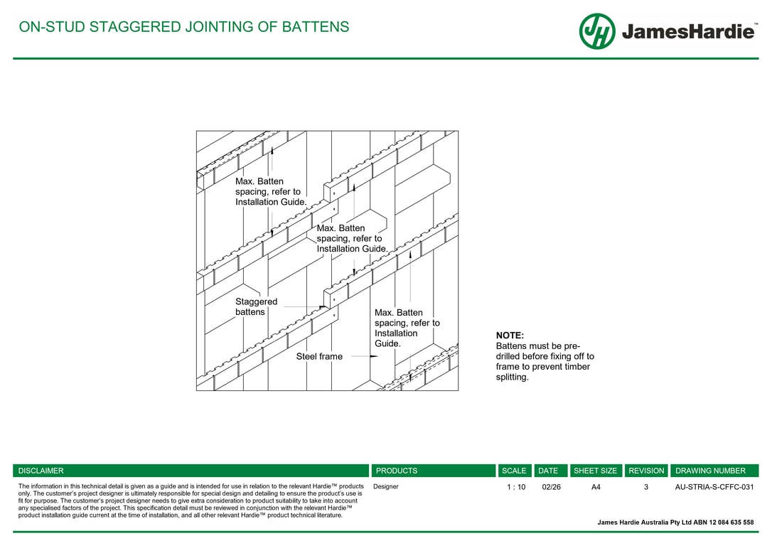 Navigate to AU-STRIA-S-CFFC-031 - ON-STUD STAGGERED JOINTING OF BATTENS