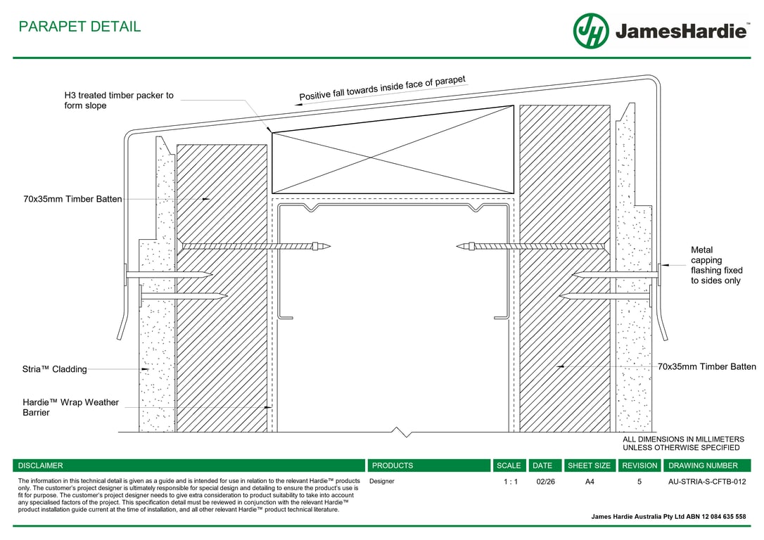 Navigate to AU-STRIA-S-CFTB-012 - PARAPET DETAIL