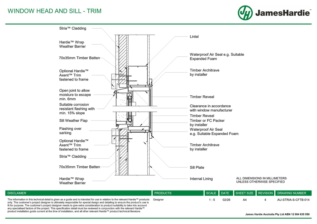 Navigate to AU-STRIA-S-CFTB-014 - WINDOW HEAD AND SILL - TRIM