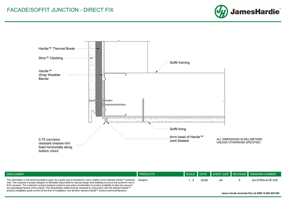 Navigate to AU-STRIA-S-DF-035 - FACADE-SOFFIT JUNCTION - DIRECT FIX
