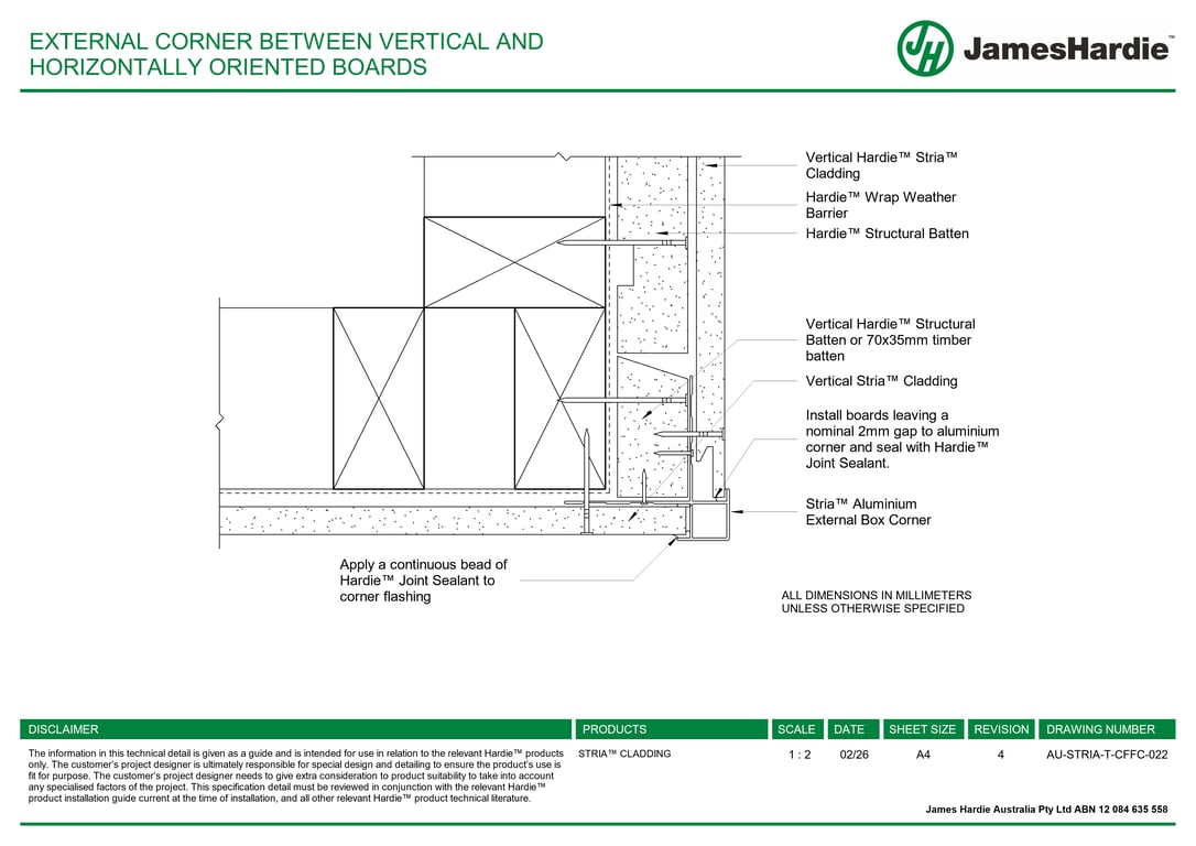 Navigate to AU-STRIA-T-CFFC-022 - EXTERNAL CORNER BETWEEN VERTICAL AND HORIZONTALLY ORIENTED BOARDS