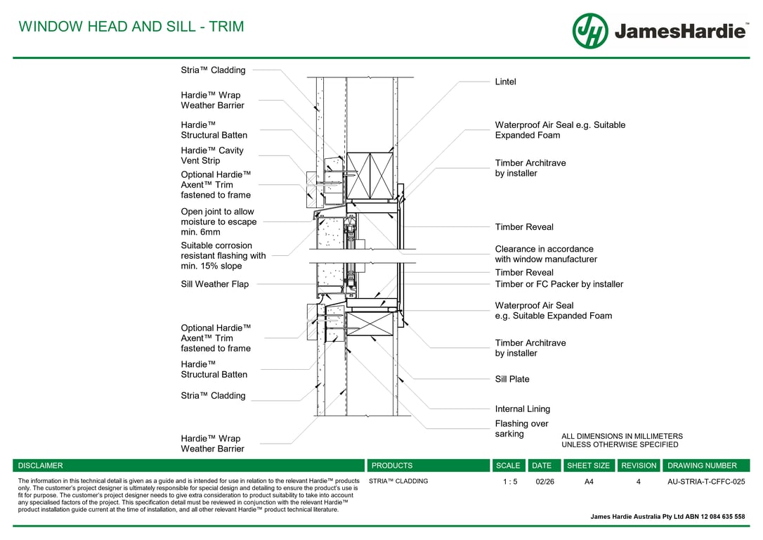 Navigate to AU-STRIA-T-CFFC-025 - WINDOW HEAD AND SILL - TRIM