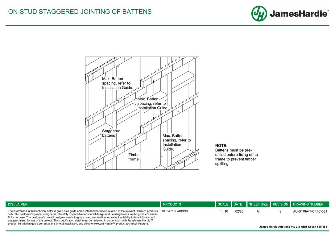Navigate to AU-STRIA-T-CFFC-031 - ON-STUD STAGGERED JOINTING OF BATTENS