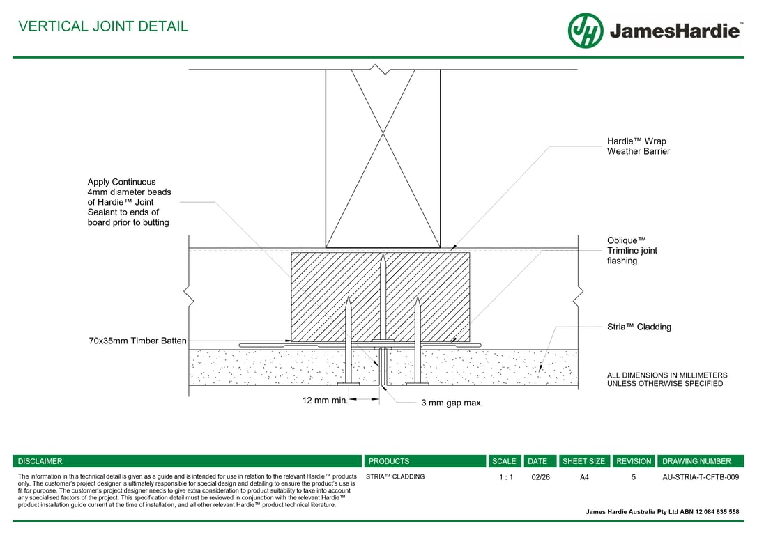 Navigate to AU-STRIA-T-CFTB-009 - VERTICAL JOINT DETAIL