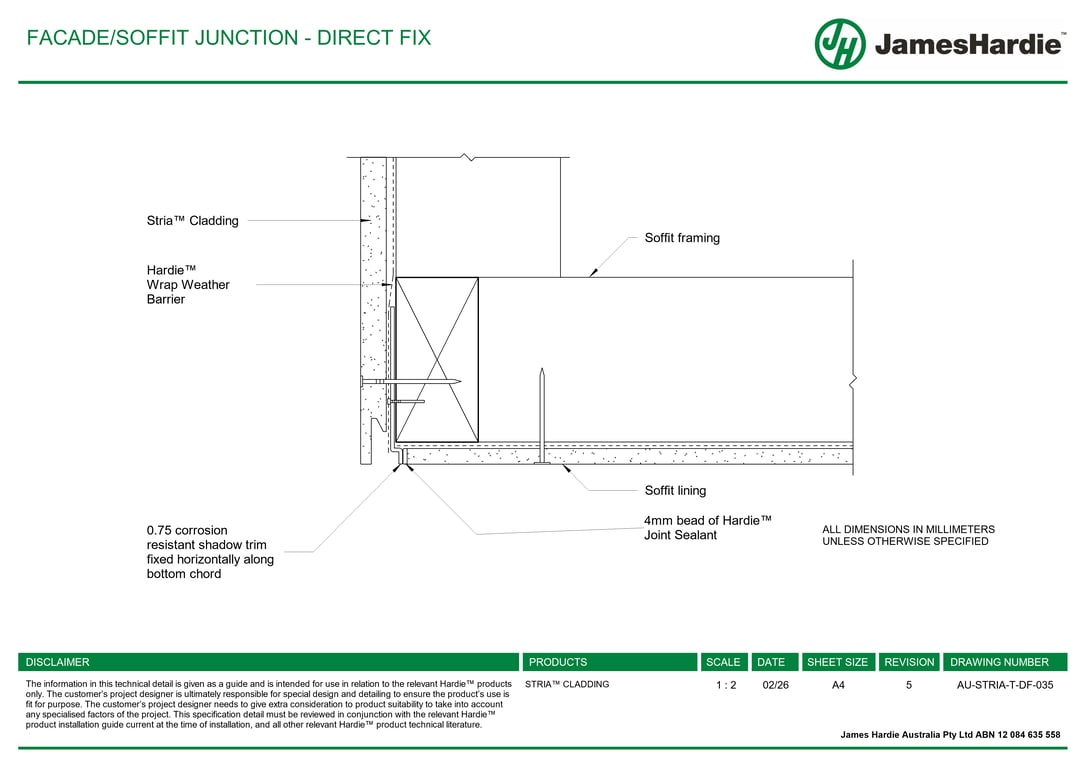 Navigate to AU-STRIA-T-DF-035 - FACADE-SOFFIT JUNCTION - DIRECT FIX