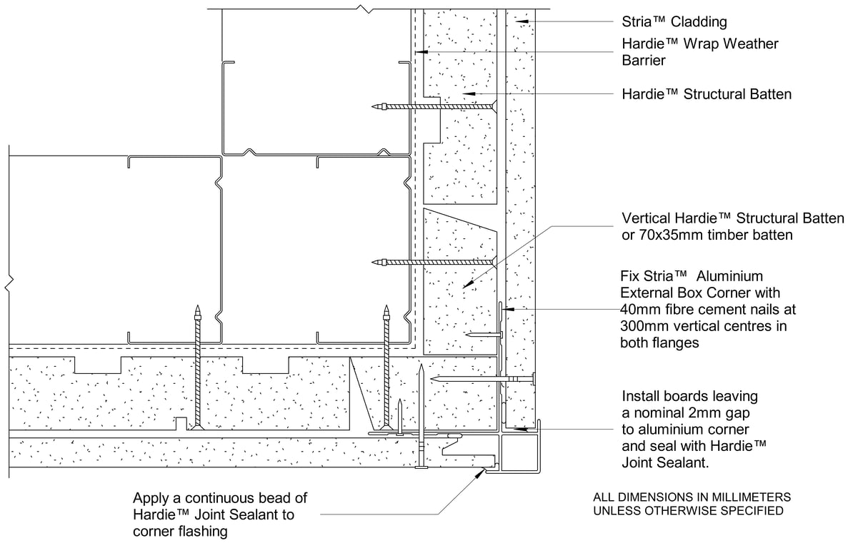 Navigate to STRIA Steel CFFC External Box Corner With Castellated Batten