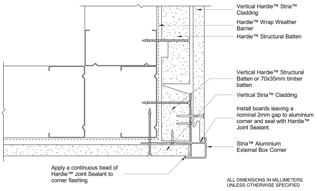 Navigate to STRIA Steel CFFC External Corner Between Vertical And Horizontally Oriented Boards