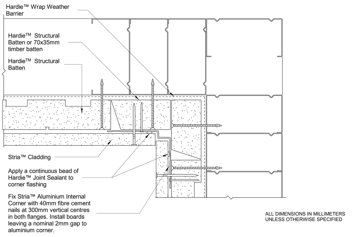 Navigate to STRIA Steel CFFC Internal Corner With Castellated Batten