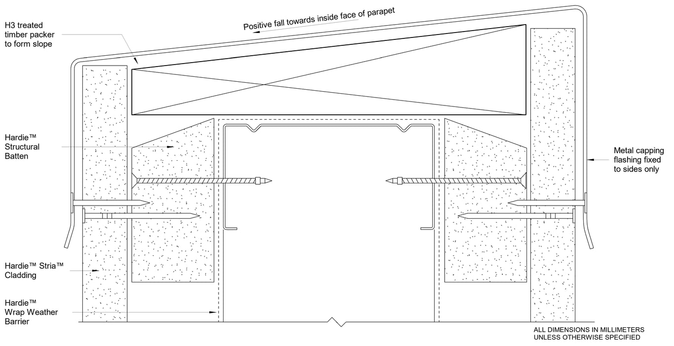 Navigate to STRIA Steel CFFC Parapet Detail With Castellated Batten