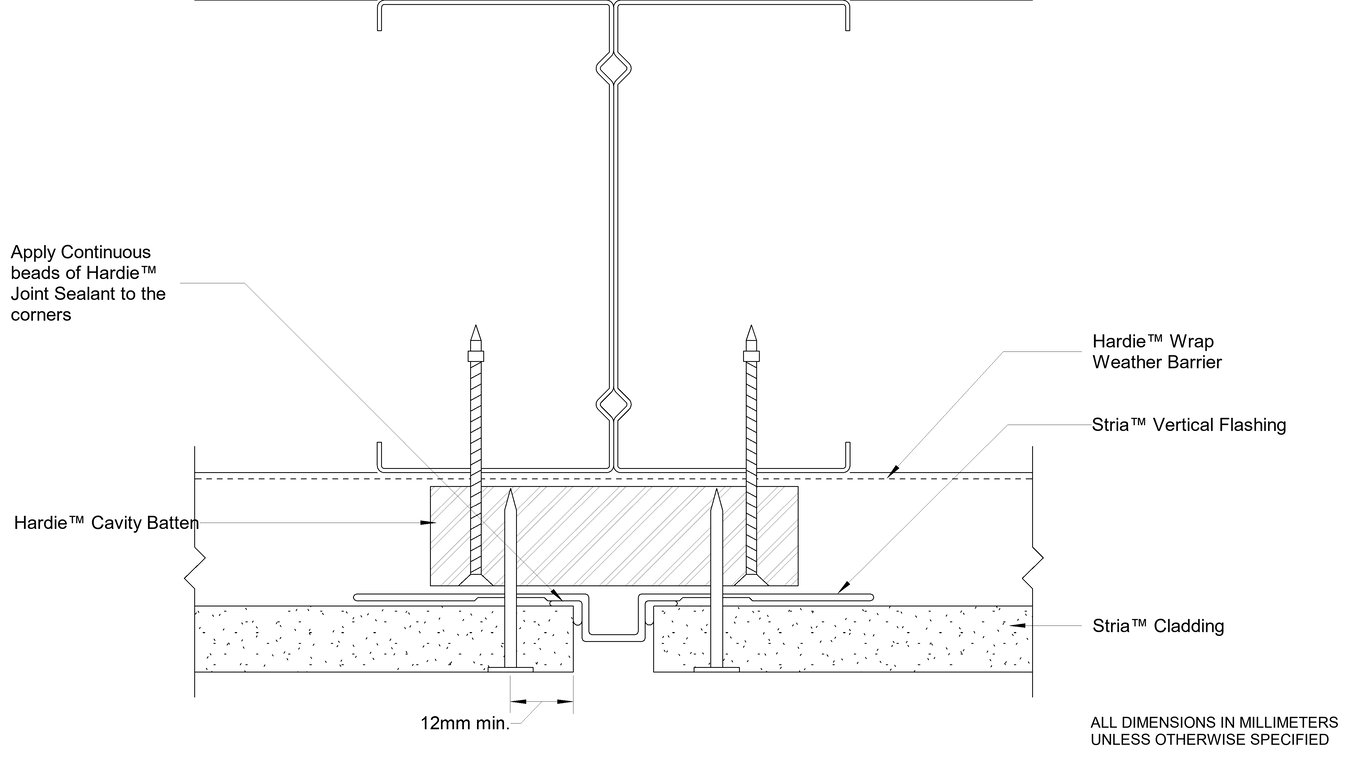 Navigate to STRIA Steel CFFC Vertical Joint Using STRIA Steel Vertical Flashing Stop