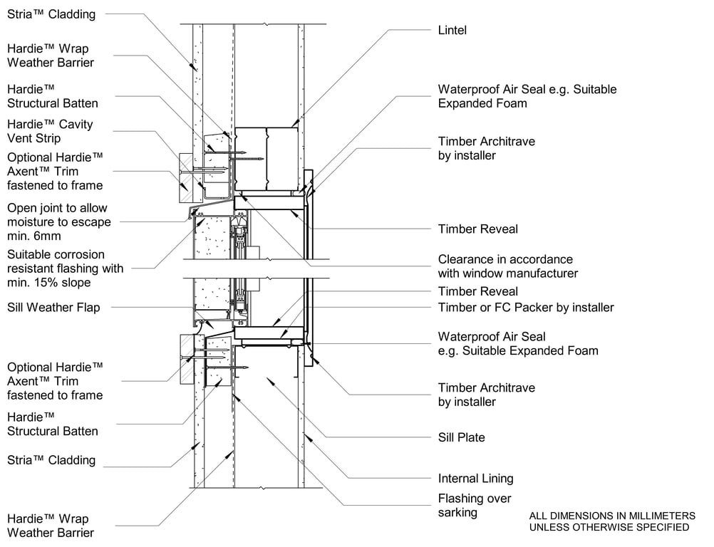 Navigate to STRIA Steel CFFC Window Head And Sill - Trim With Castellated Batten
