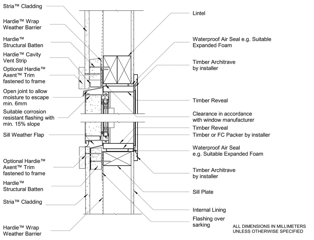 Navigate to STRIA Timber CFFC Window Head And Sill - Trim With Castellated Batten