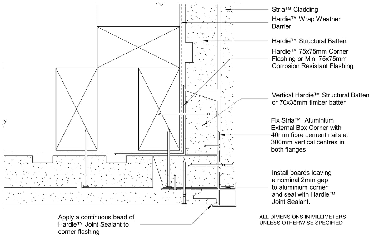 Navigate to STRIA Timber CFTB External Box Corner With Castellated Batten