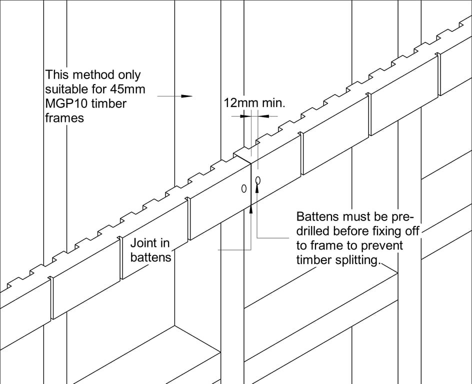 Navigate to STRIA Timber CFTB On-Stud Jointing Of Batten On 45mm Timber Frames