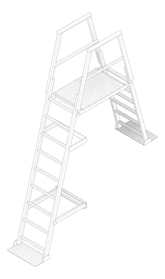 3D Documentation Image of Ladder Angled KattsafeUSA ParapetPlatform