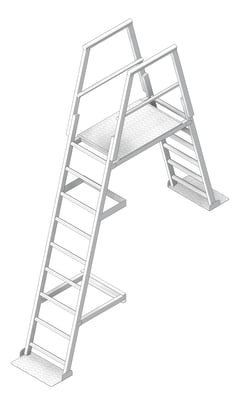 3D Shaded Image of Ladder Angled KattsafeUSA ParapetPlatform