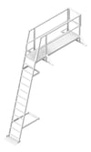 3D Shaded Image of Ladder Angled KattsafeUSA WalkwayPlatform