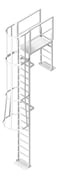 3D Shaded Image of Ladder Vertical KattsafeUSA Caged ParapetPlatform