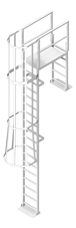 Navigate to Ladder Vertical KattsafeUSA Caged ParapetPlatform
