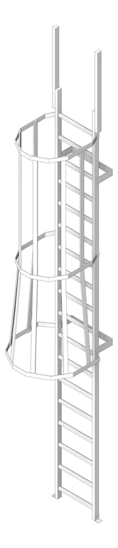Image of Ladder Vertical KattsafeUSA Caged RoofAccessHatch
