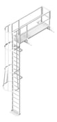 3D Shaded Image of Ladder Vertical KattsafeUSA Caged WalkwayPlatform