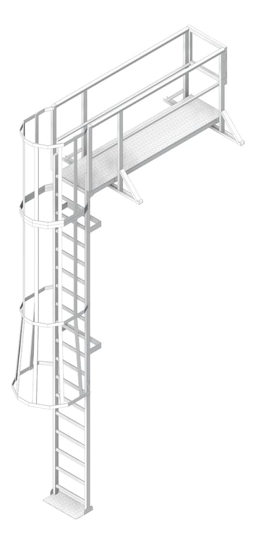 Navigate to Ladder Vertical KattsafeUSA Caged WalkwayPlatform
