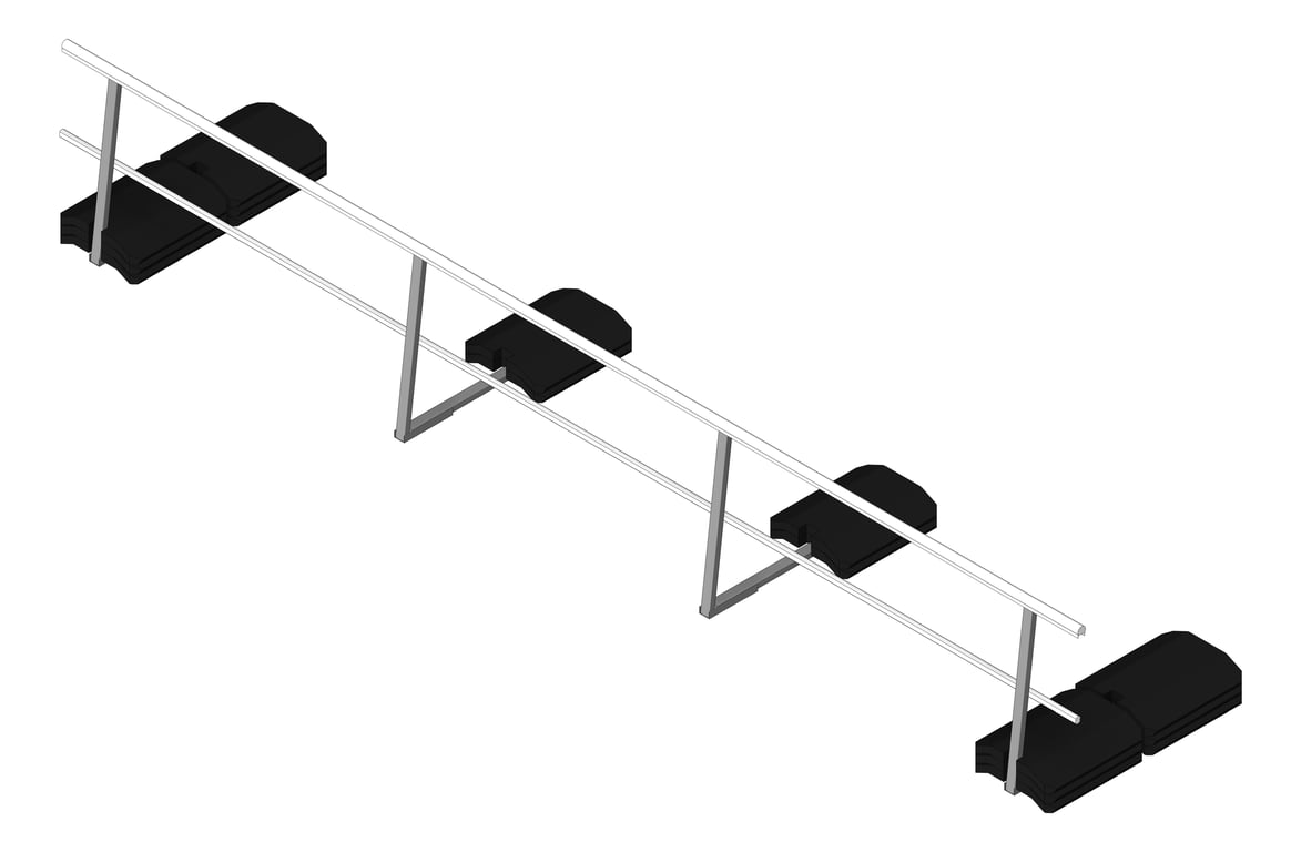 Guardrail NonPenetrating KattsafeUSA Stackable Cantilevered