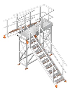 3D Shaded Image of Bridge Modular KattsafeUSA Left