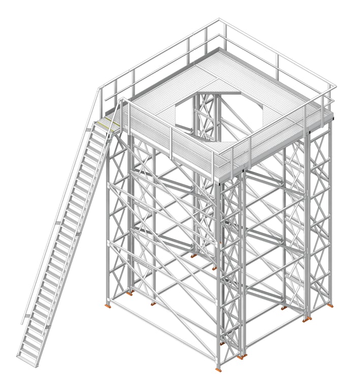 Platform Modular KattsafeUSA CoolingTower Ladder Left