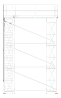 Front Image of Platform Modular KattsafeUSA CoolingTower Ladder Left