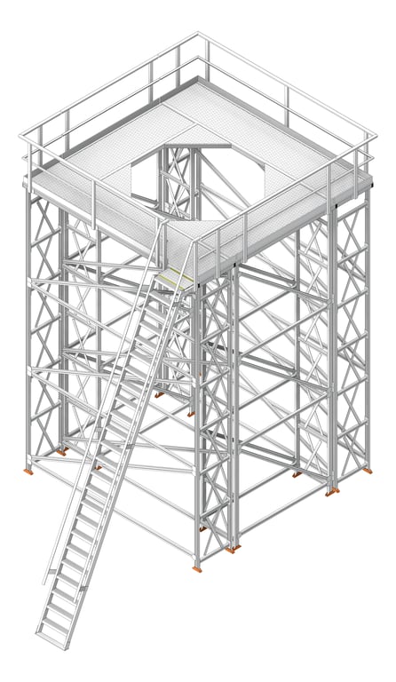 Platform Modular KattsafeUSA CoolingTower Ladder Right