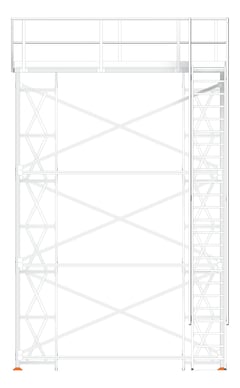 Front Image of Platform Modular KattsafeUSA CoolingTower Ladder Right