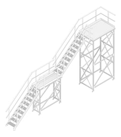 3D Documentation Image of Stair Modular KattsafeUSA 2Stages RightExit